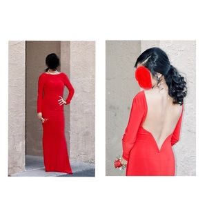 RED LONG SLEEVE DRESS